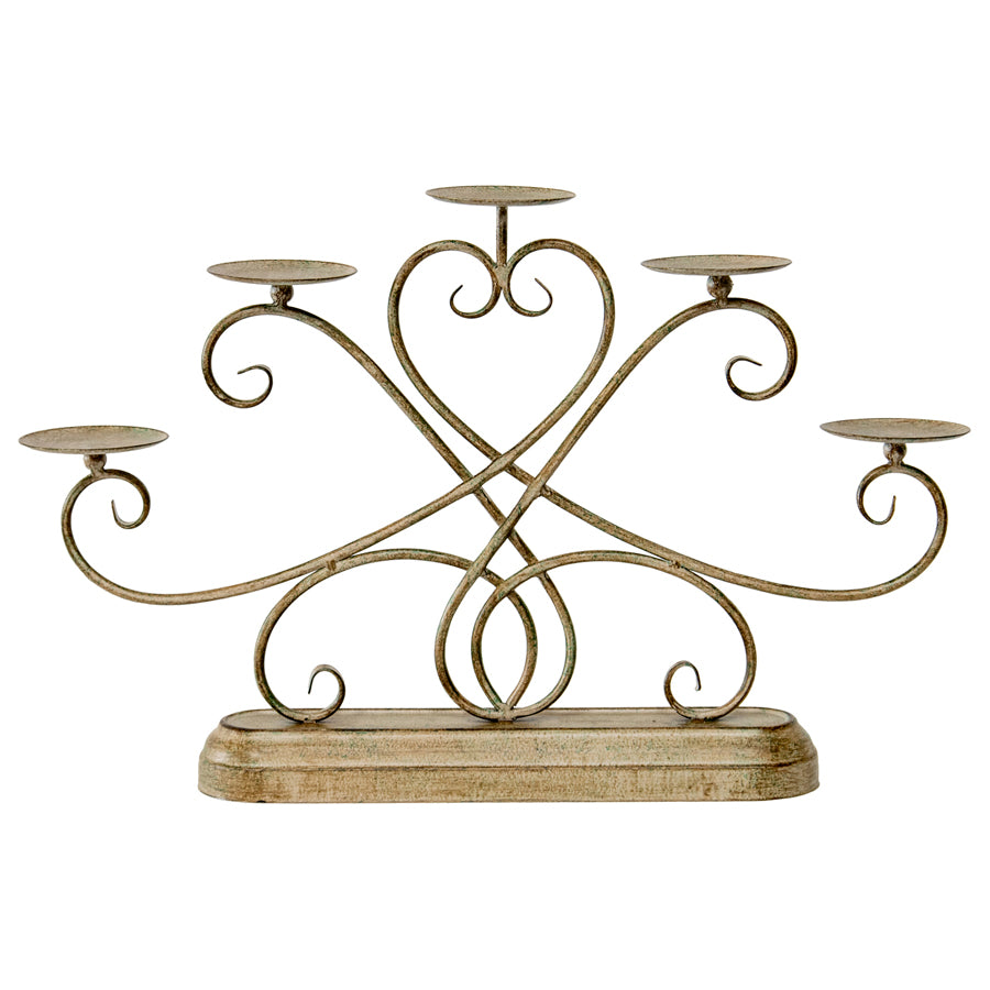 Ornate Fleur Candelabra Centerpiece 51×7.5x32cm