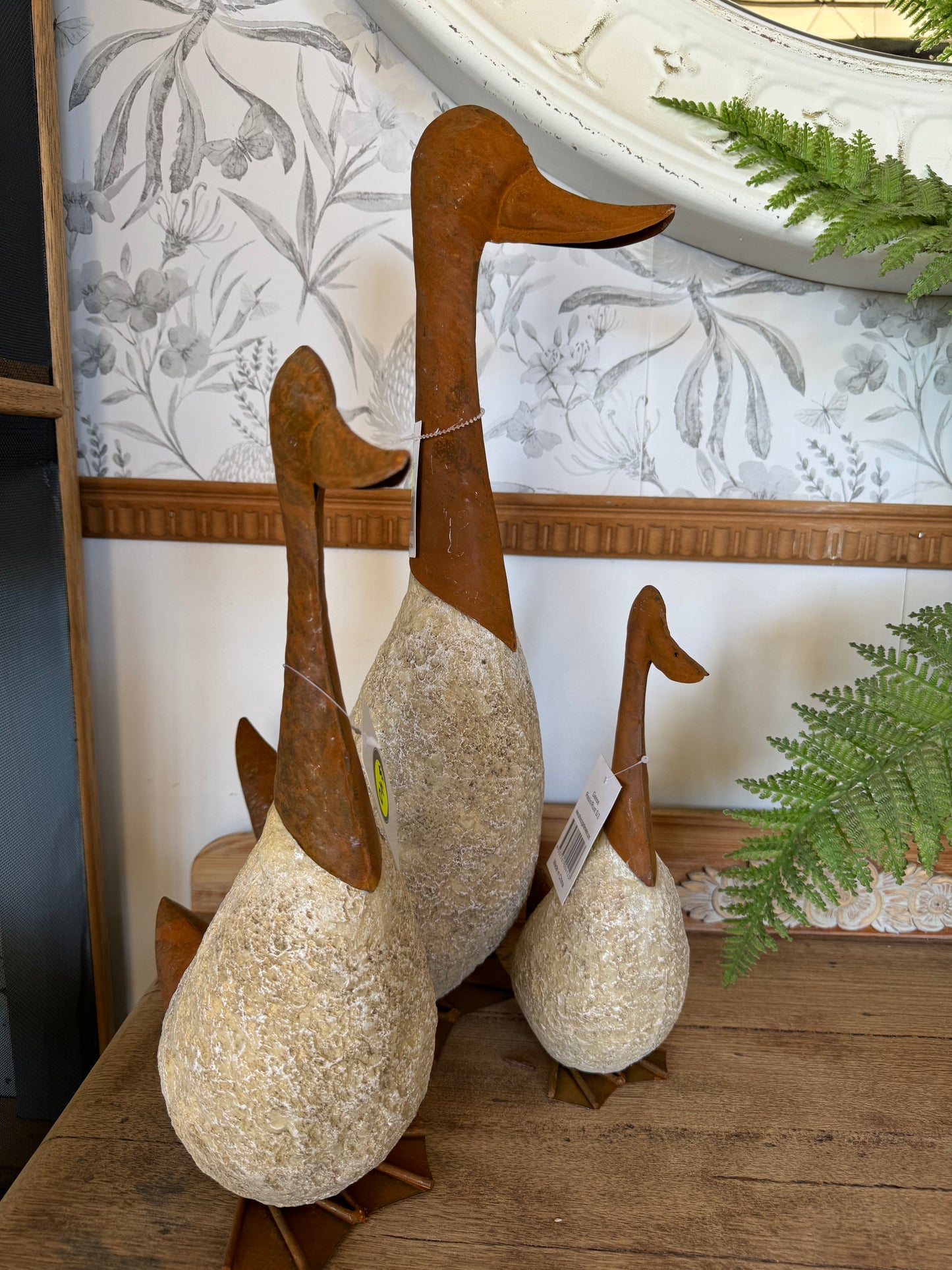 GEESE RUST/RESIN SET OF 3