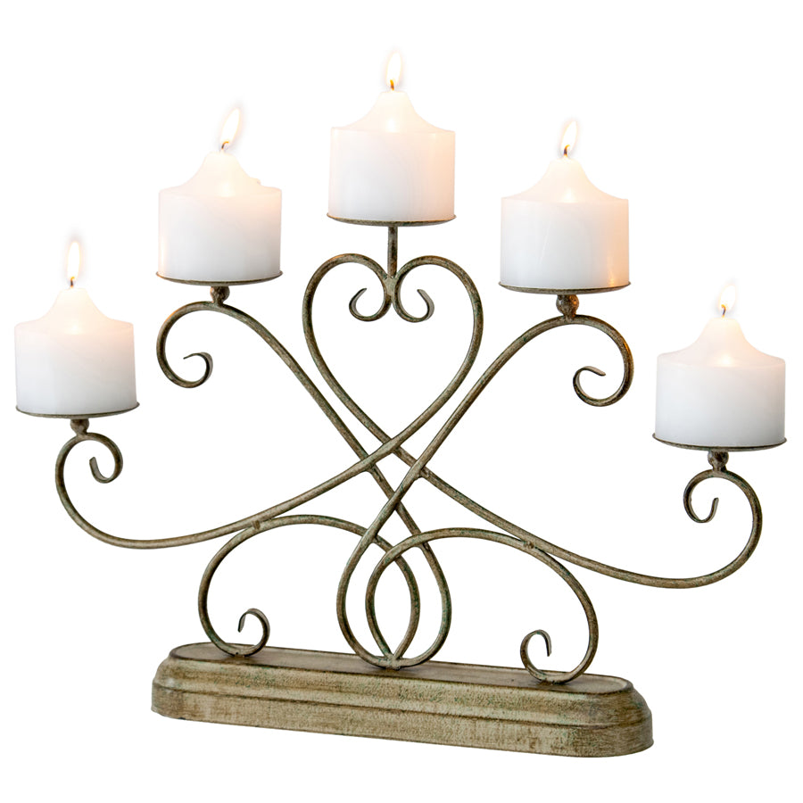 Ornate Fleur Candelabra Centerpiece 51×7.5x32cm