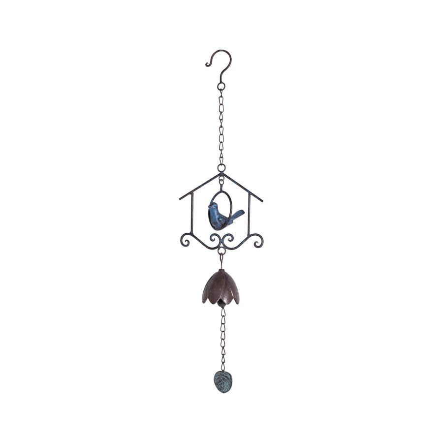 Hanging Bird in House w/ Bell 15.5×7.5x60cm