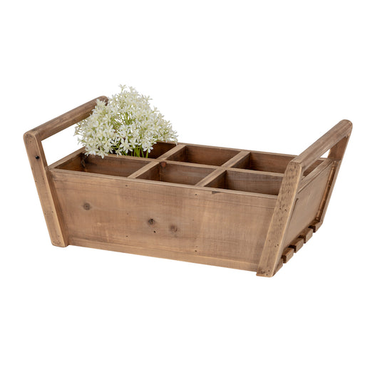 6 square wooden caddy