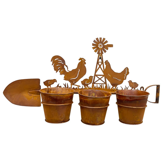 3 POT WALL HANGING SHOVEL WITH CHOOKS