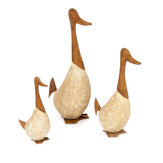 GEESE RUST/RESIN SET OF 3