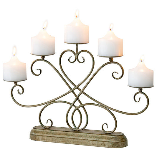 Ornate Fleur Candelabra Centerpiece 51×7.5x32cm