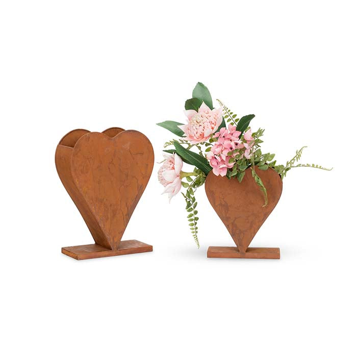 METAL HEART PLANTER