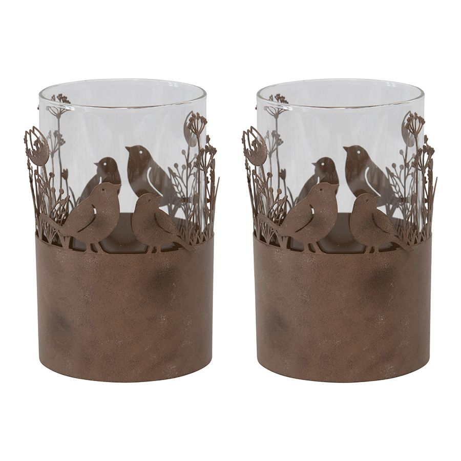 Glass & Tin Candle Holders